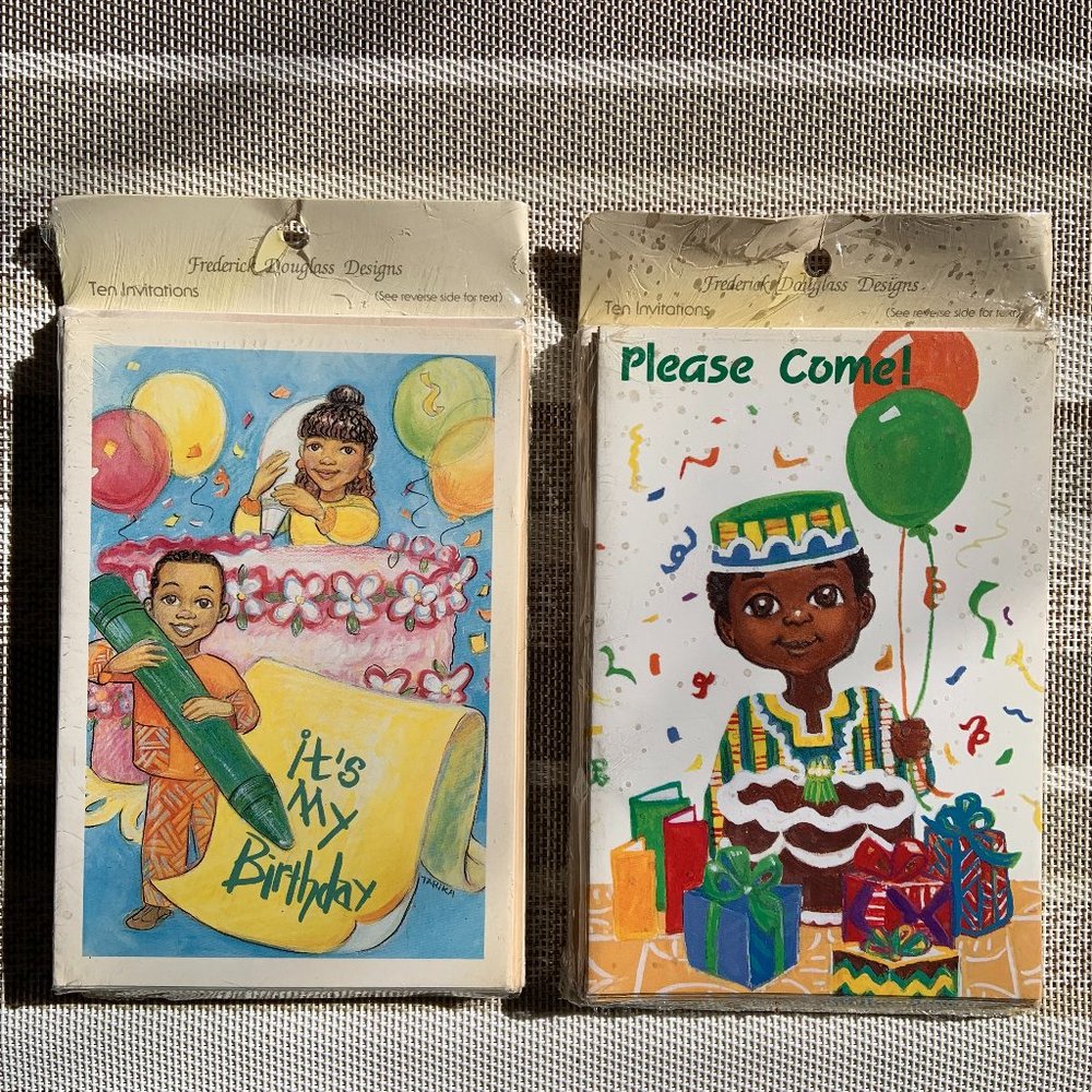 Vintage Fredrick Douglass Design " Birthday Party Invitations" - 2 Pack